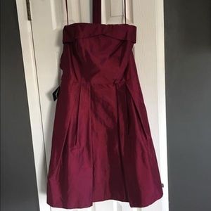 Maroon Strapless Dress-Size 14